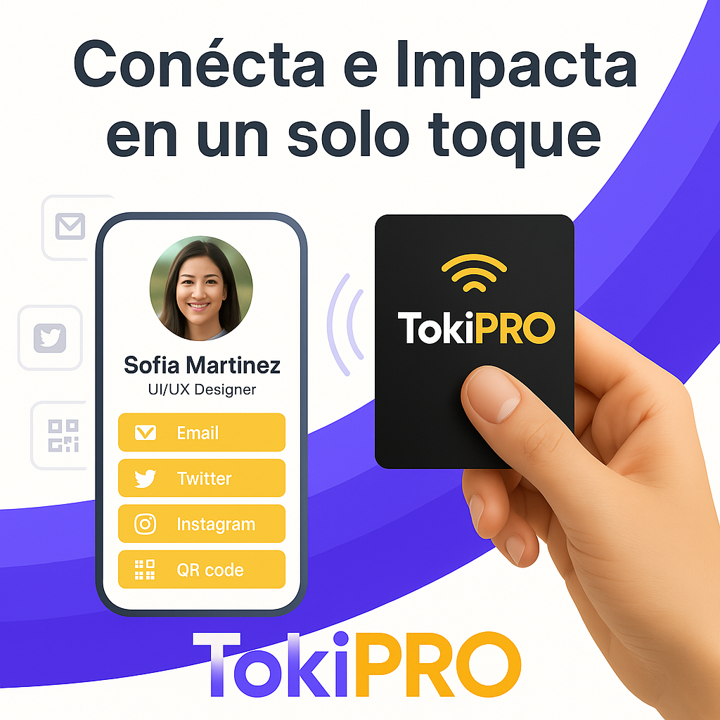 TokiPRO - Ejemplo de tarjeta de presentación digital con tecnología NFC para networking profesional