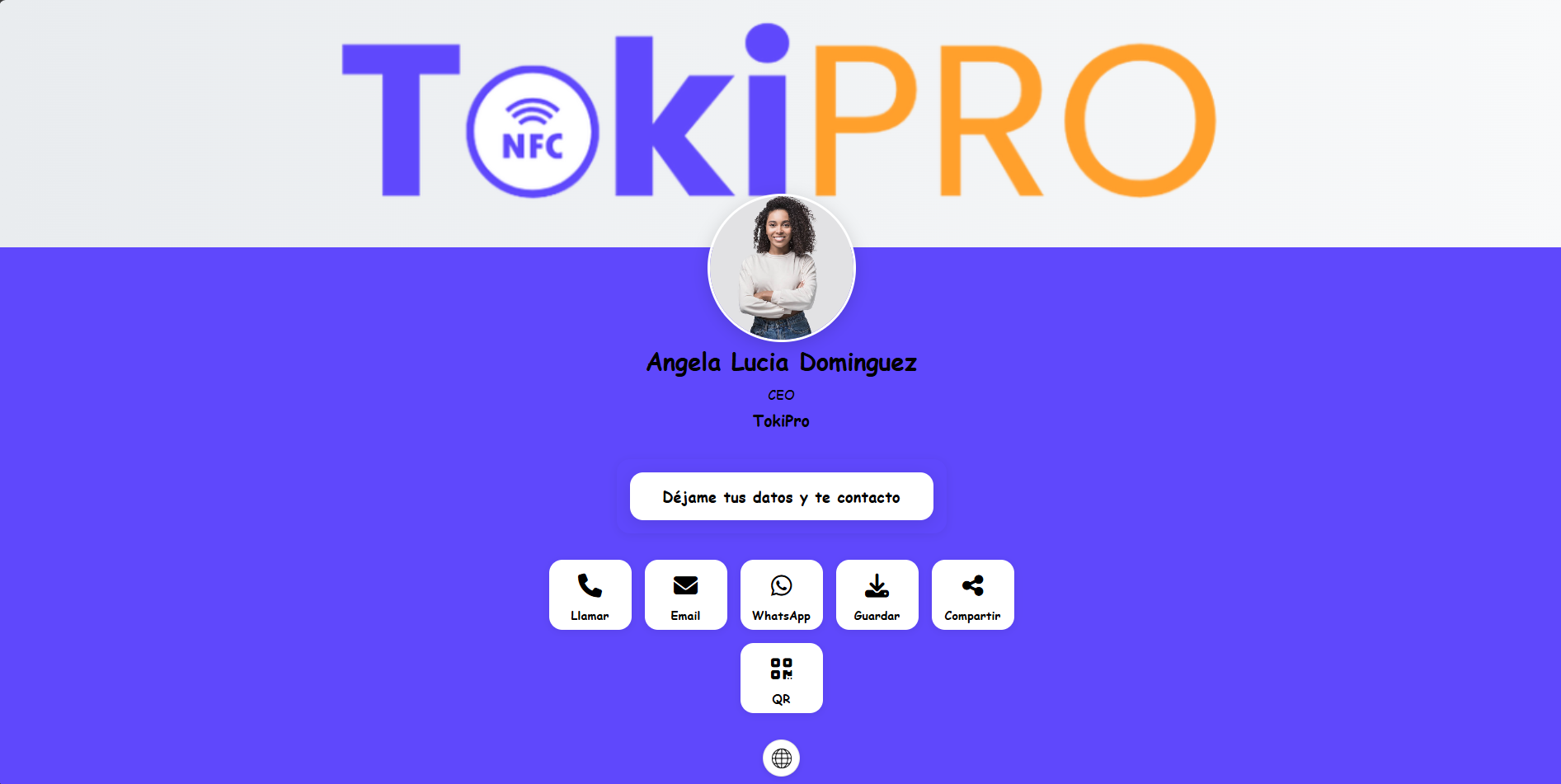 Vista previa del perfil TokiPRO en desktop